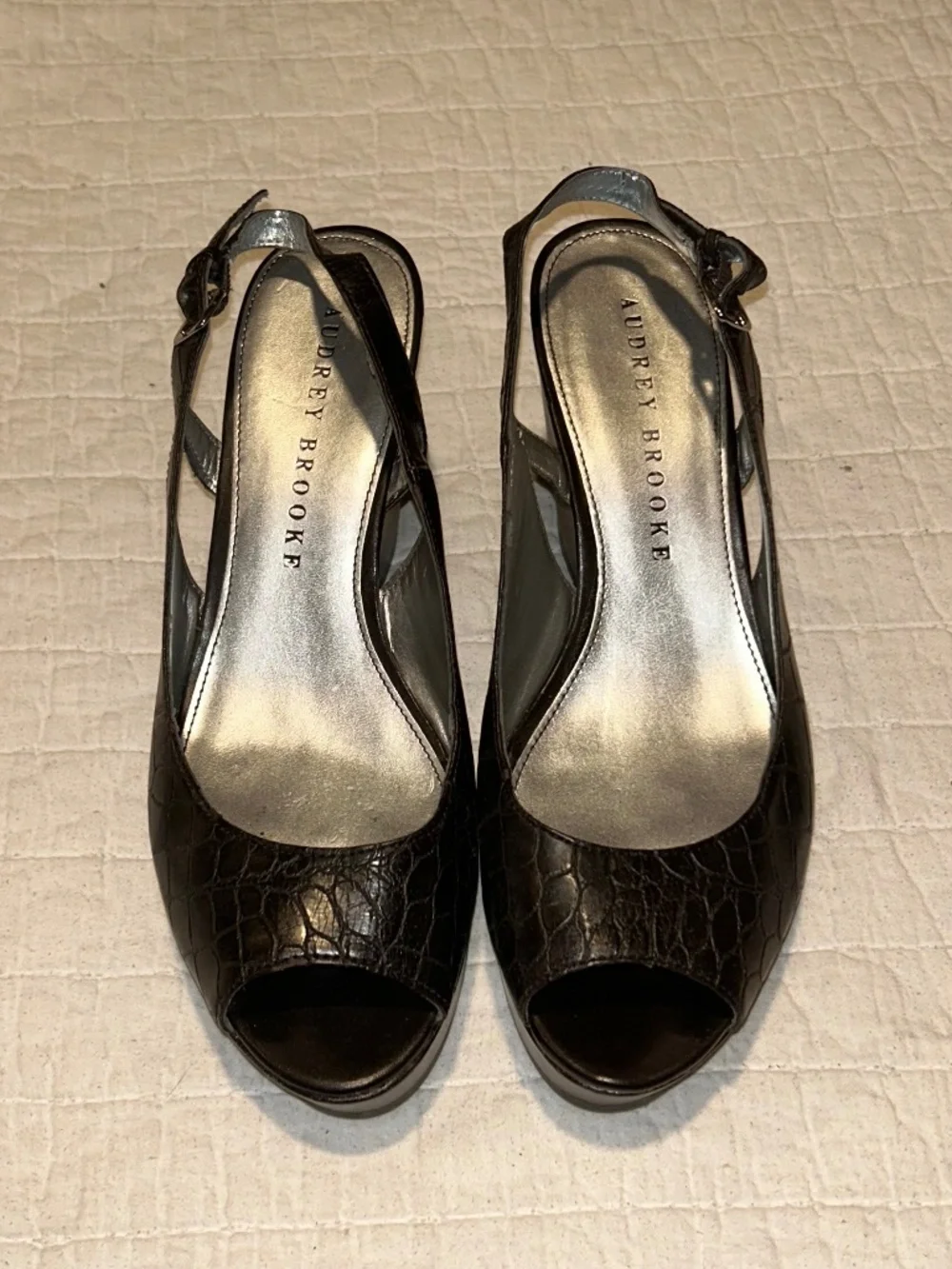 Audrey Brook Black Wedges
